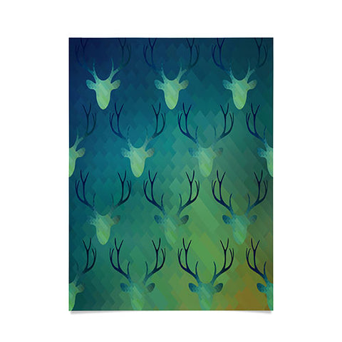 Deniz Ercelebi Aqua Antlers Pattern Poster