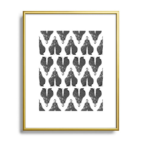 Deniz Ercelebi Bowie pattern bw Metal Framed Art Print