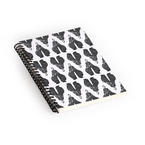 Deniz Ercelebi Bowie pattern bw Spiral Notebook