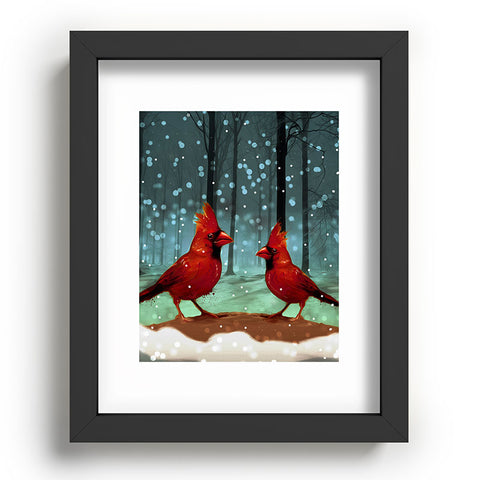 Deniz Ercelebi Cardinals In Snow Recessed Framing Rectangle