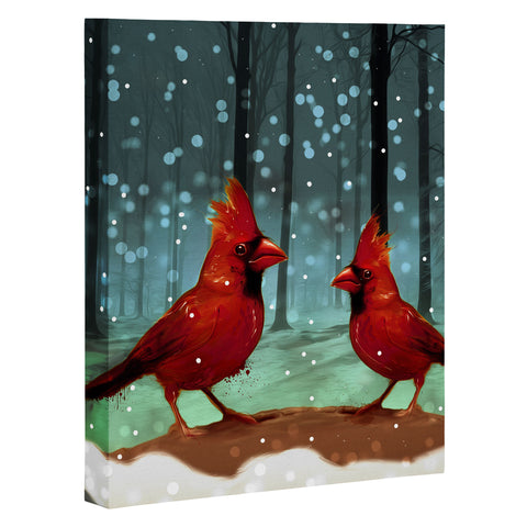 Deniz Ercelebi Cardinals In Snow Art Canvas