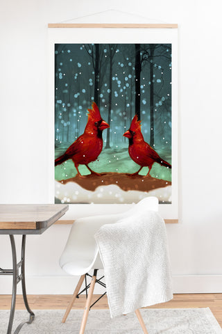 Deniz Ercelebi Cardinals In Snow Art Print And Hanger
