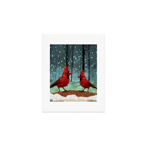 Deniz Ercelebi Cardinals In Snow Art Print