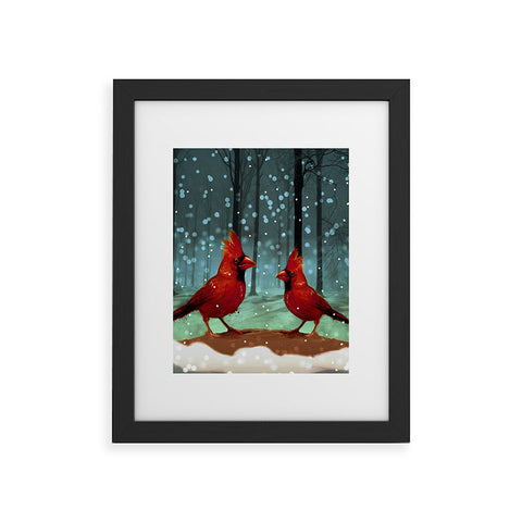 Deniz Ercelebi Cardinals In Snow Framed Art Print