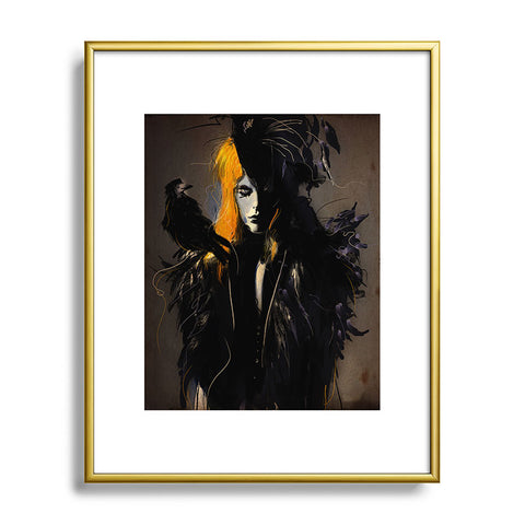Deniz Ercelebi Crow Metal Framed Art Print