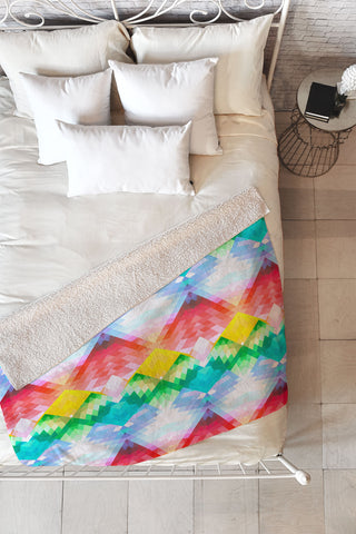 Deniz Ercelebi Crystal Rainbow Fleece Throw Blanket