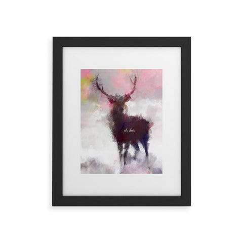 Deniz Ercelebi Deer mist Framed Art Print