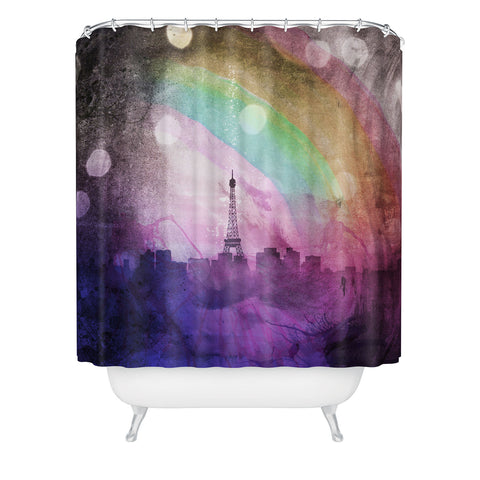 Deniz Ercelebi Eiffel rainbow Shower Curtain
