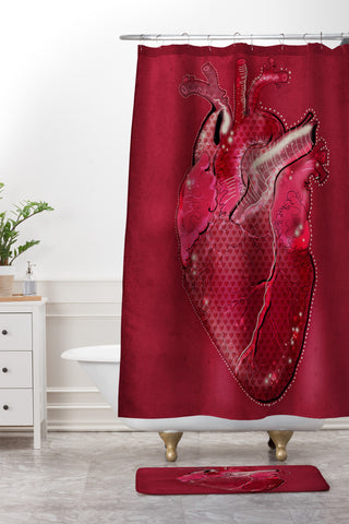 Deniz Ercelebi Heart Shower Curtain And Mat