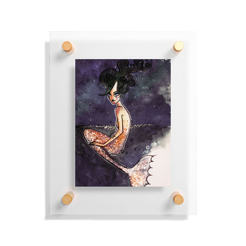 Deniz Ercelebi Mermaid and stars Floating Acrylic Print