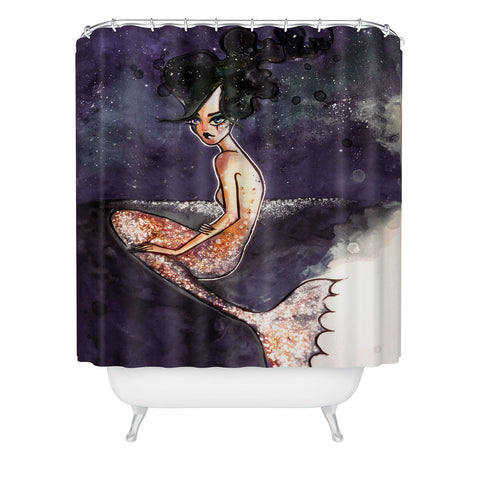 Deniz Ercelebi Mermaid and stars Shower Curtain