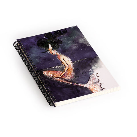 Deniz Ercelebi Mermaid and stars Spiral Notebook