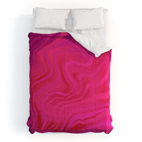 Deniz Ercelebi Pink and purple marble Comforter