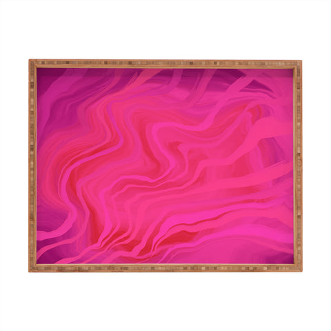 Deniz Ercelebi Pink and purple marble Rectangular Tray