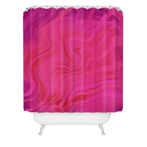Deniz Ercelebi Pink and purple marble Shower Curtain