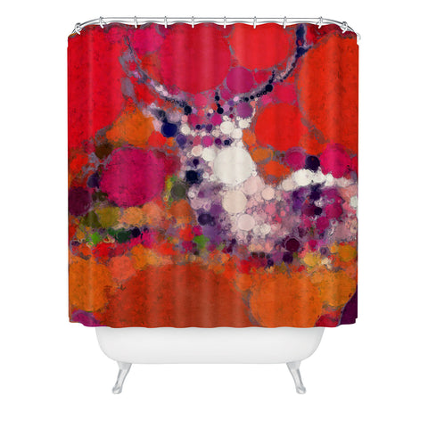 Deniz Ercelebi Purple Deer Shower Curtain