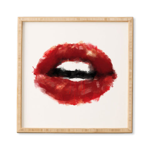 Deniz Ercelebi Red lips Framed Wall Art