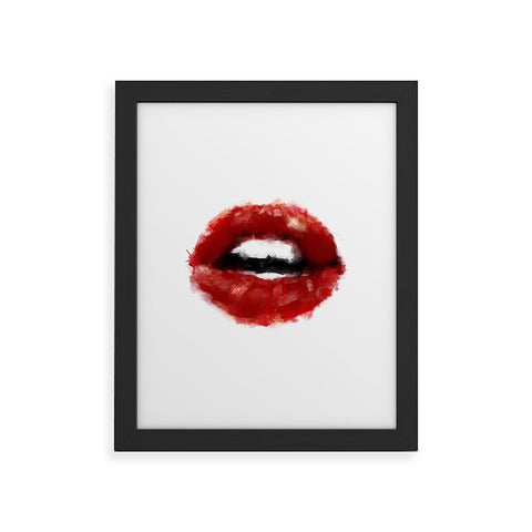 Deniz Ercelebi Red lips Framed Art Print