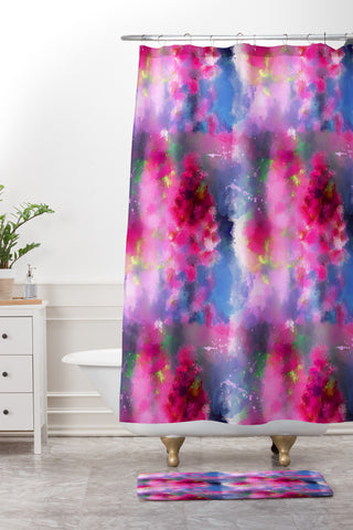 Deniz Ercelebi Spring floral paint 1 Shower Curtain And Mat