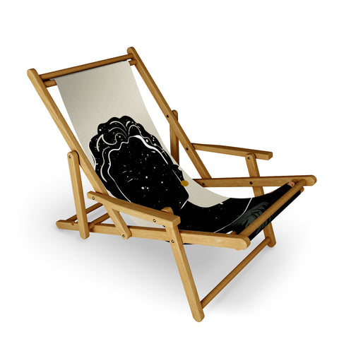 Domonique Brown Black Hair No 5 Sling Chair