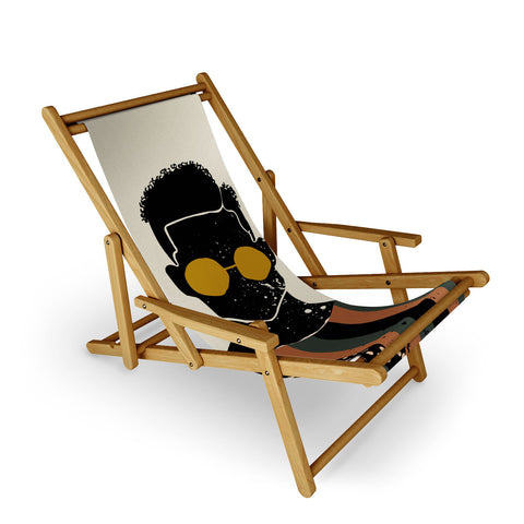 Domonique Brown Black Hair No 7 Sling Chair