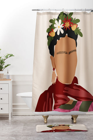 Domonique Brown Frida Kahlo I Shower Curtain And Mat