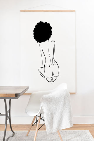 Domonique Brown Nude in Black No 2 Art Print And Hanger