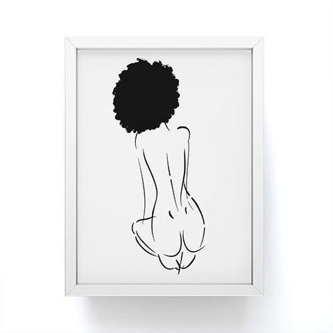 Domonique Brown Nude in Black No 2 Framed Mini Art Print