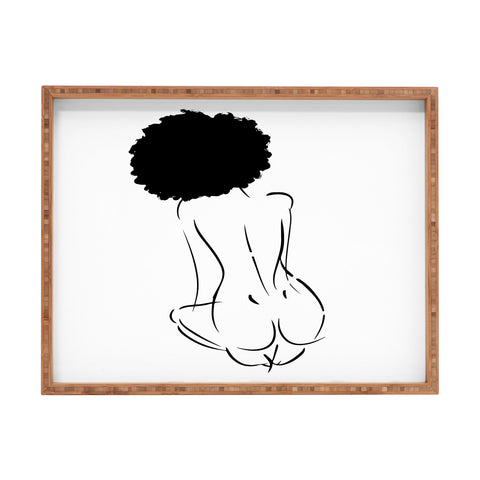Domonique Brown Nude in Black No 2 Rectangular Tray