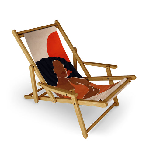Domonique Brown Red Sun Sling Chair