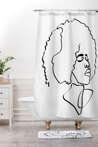 Domonique Brown Soul Fro Shower Curtain And Mat