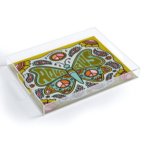 Doodle By Meg Aquarius Butterfly Acrylic Tray
