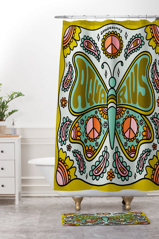 Doodle By Meg Aquarius Butterfly Shower Curtain And Mat