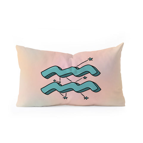Doodle By Meg Aquarius Symbol Oblong Throw Pillow