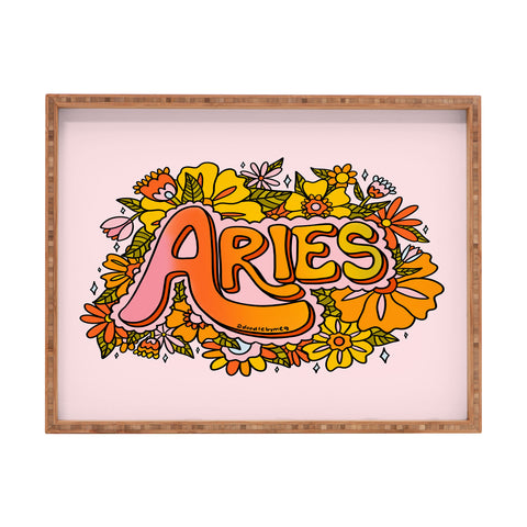 Doodle By Meg Aries Flowers Rectangular Tray