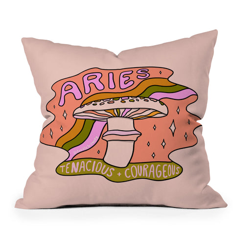 Doodle By Meg Aries Mushroom Throw Pillow