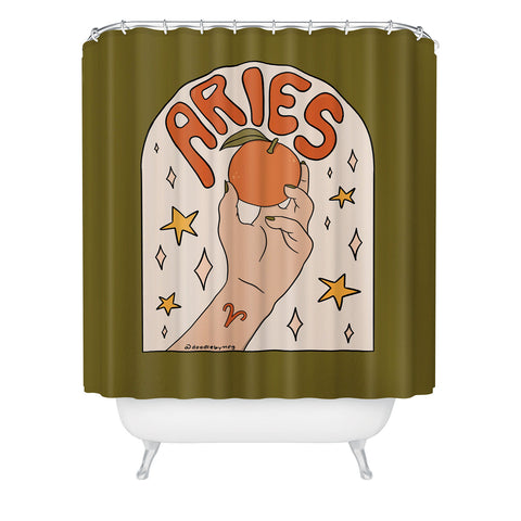Doodle By Meg Aries Orange Shower Curtain