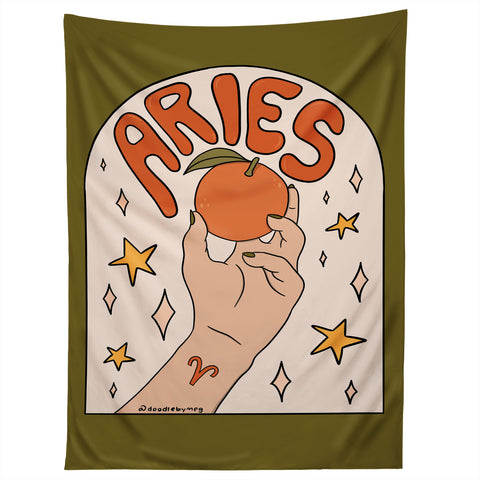 Doodle By Meg Aries Orange Tapestry