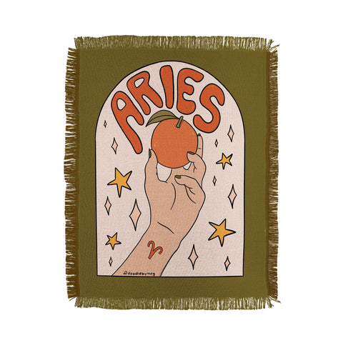 Doodle By Meg Aries Orange Throw Blanket