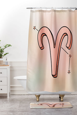 Doodle By Meg Aries Symbol Shower Curtain And Mat