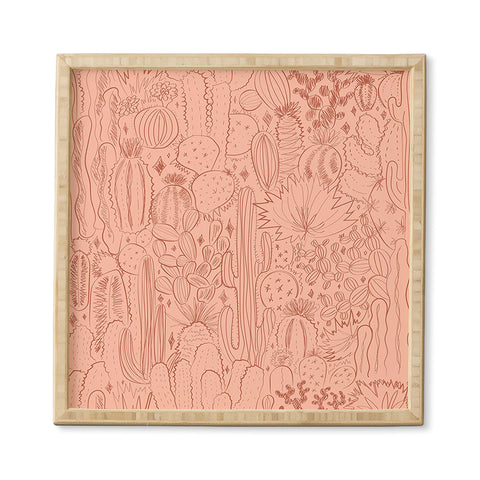 Doodle By Meg Cactus Scene in Pink Framed Wall Art