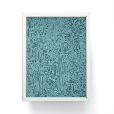 Doodle By Meg Cactus Scenes in Blue Framed Mini Art Print