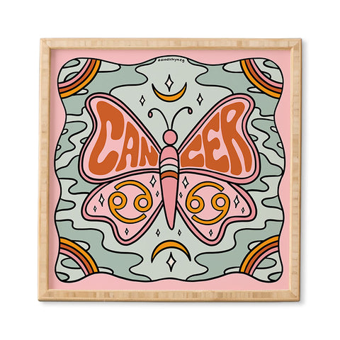 Doodle By Meg Cancer Butterfly Framed Wall Art