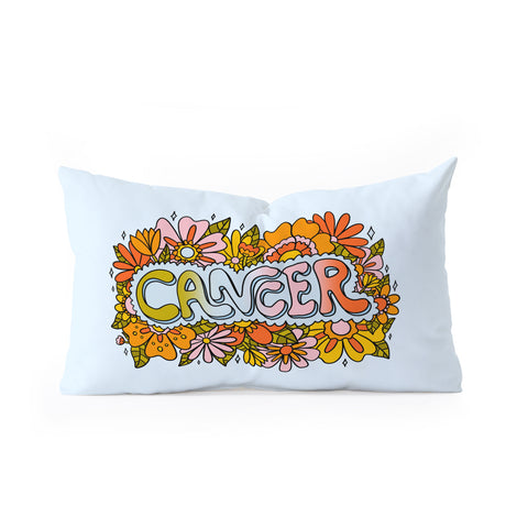 Doodle By Meg Cancer Flowers Oblong Throw Pillow