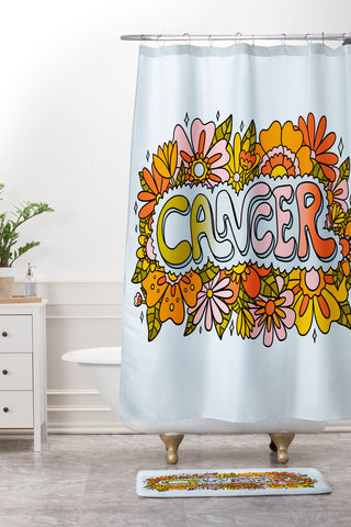 Doodle By Meg Cancer Flowers Shower Curtain And Mat