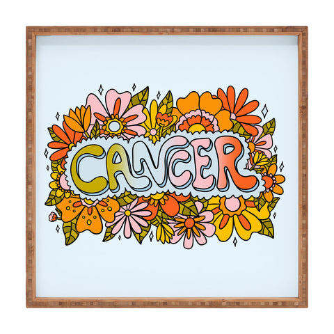 Doodle By Meg Cancer Flowers Square Tray