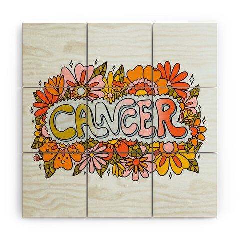 Doodle By Meg Cancer Flowers Wood Wall Mural