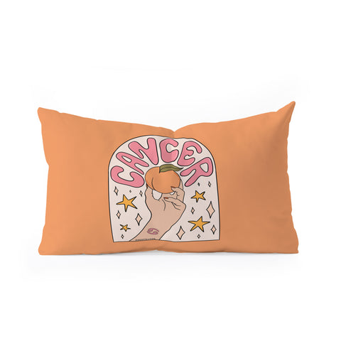 Doodle By Meg Cancer Peach Oblong Throw Pillow