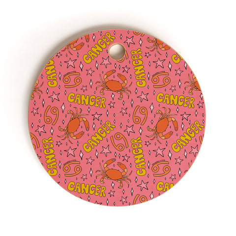 Doodle By Meg Cancer Print Cutting Board Round