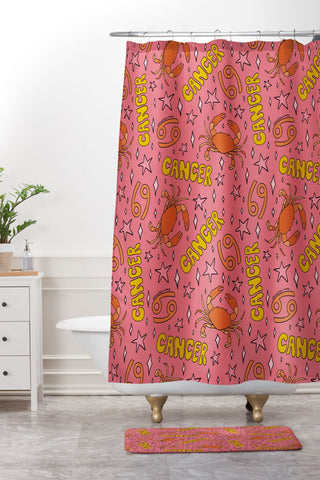 Doodle By Meg Cancer Print Shower Curtain And Mat